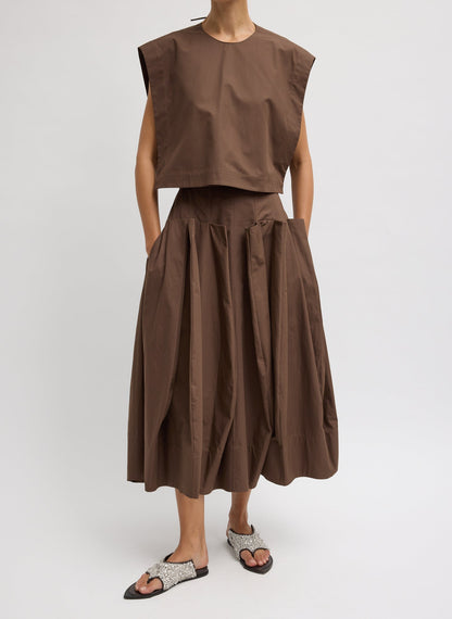 Tibi Compact Eco Poplin Cropped Square Top