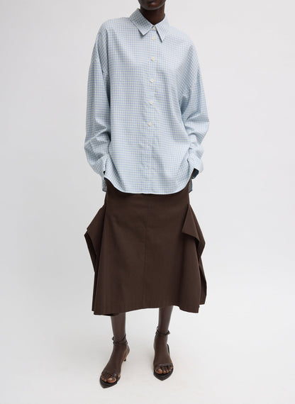 Tibi Luxe Spring Twill Tucked Pleat Skirt