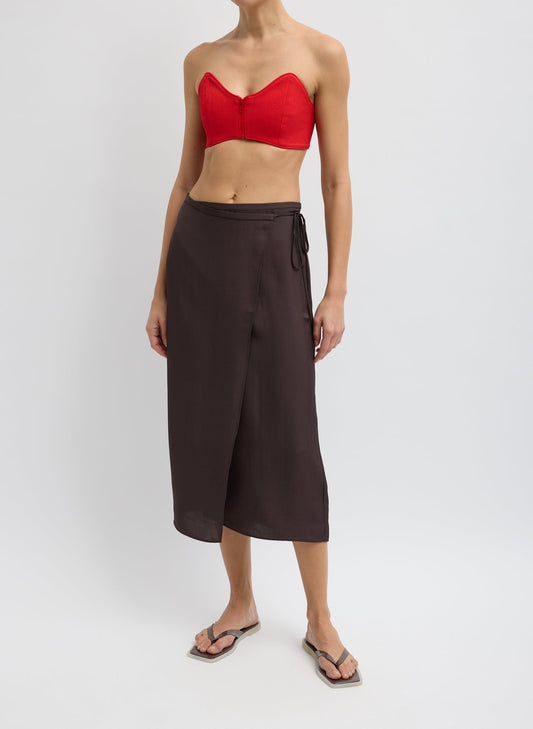 Tibi Summer Slip Wrap Skirt