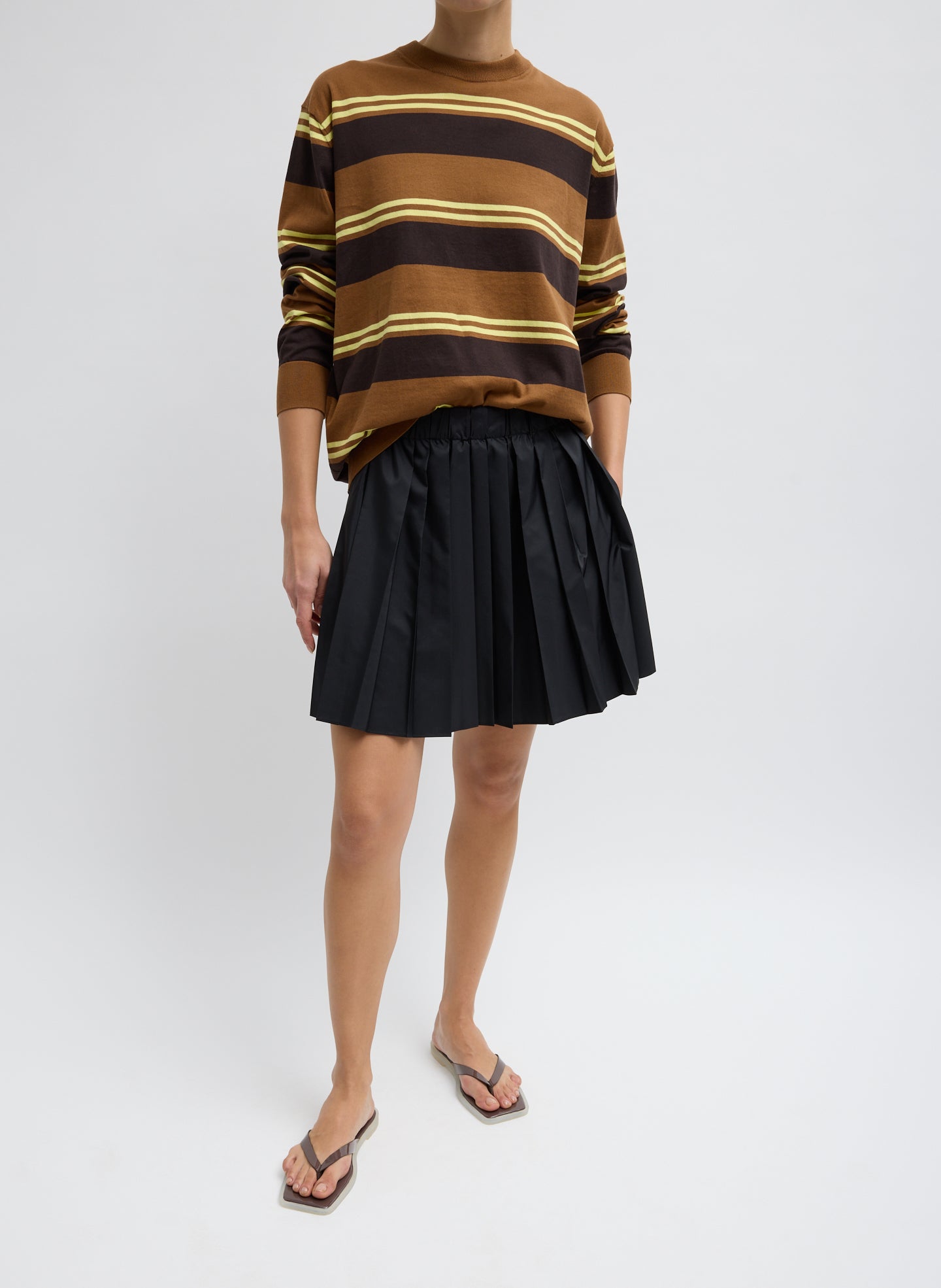 Tibi Summer Nylon Pull On Mini Skirt