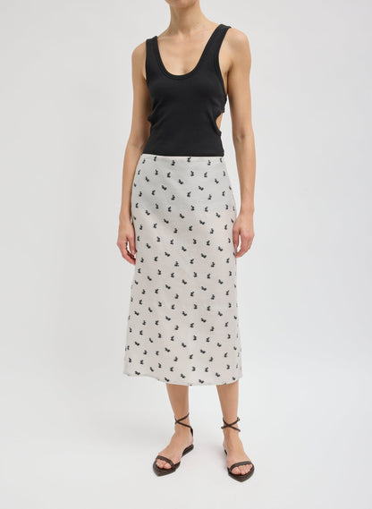 Tibi Silk Gazar Jacquard Pencil Skirt