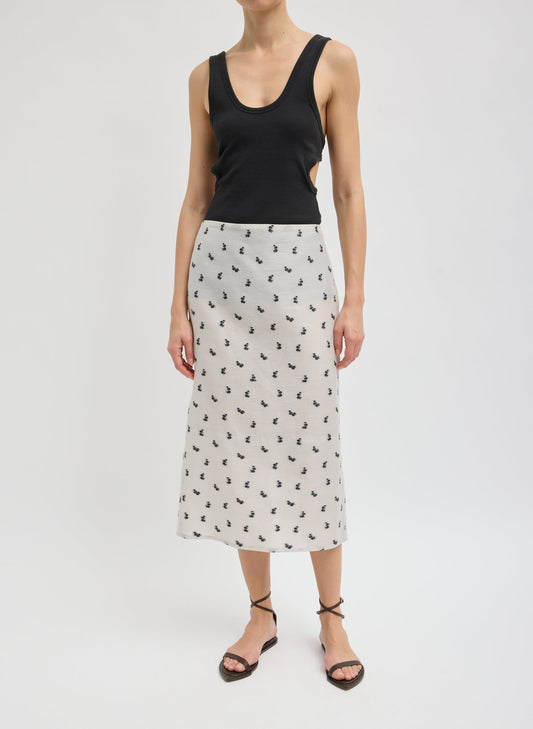 Tibi Silk Gazar Jacquard Pencil Skirt