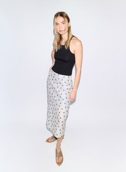 Tibi Silk Gazar Jacquard Pencil Skirt