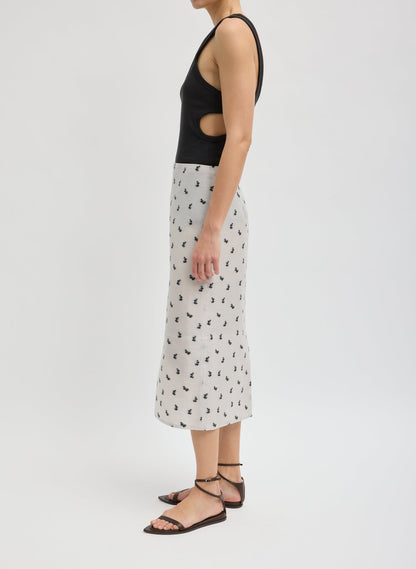 Tibi Silk Gazar Jacquard Pencil Skirt