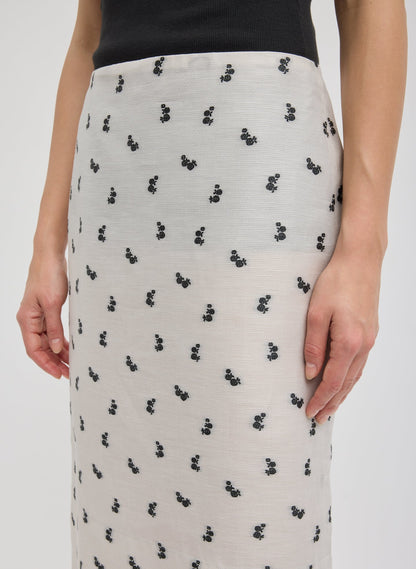 Tibi Silk Gazar Jacquard Pencil Skirt