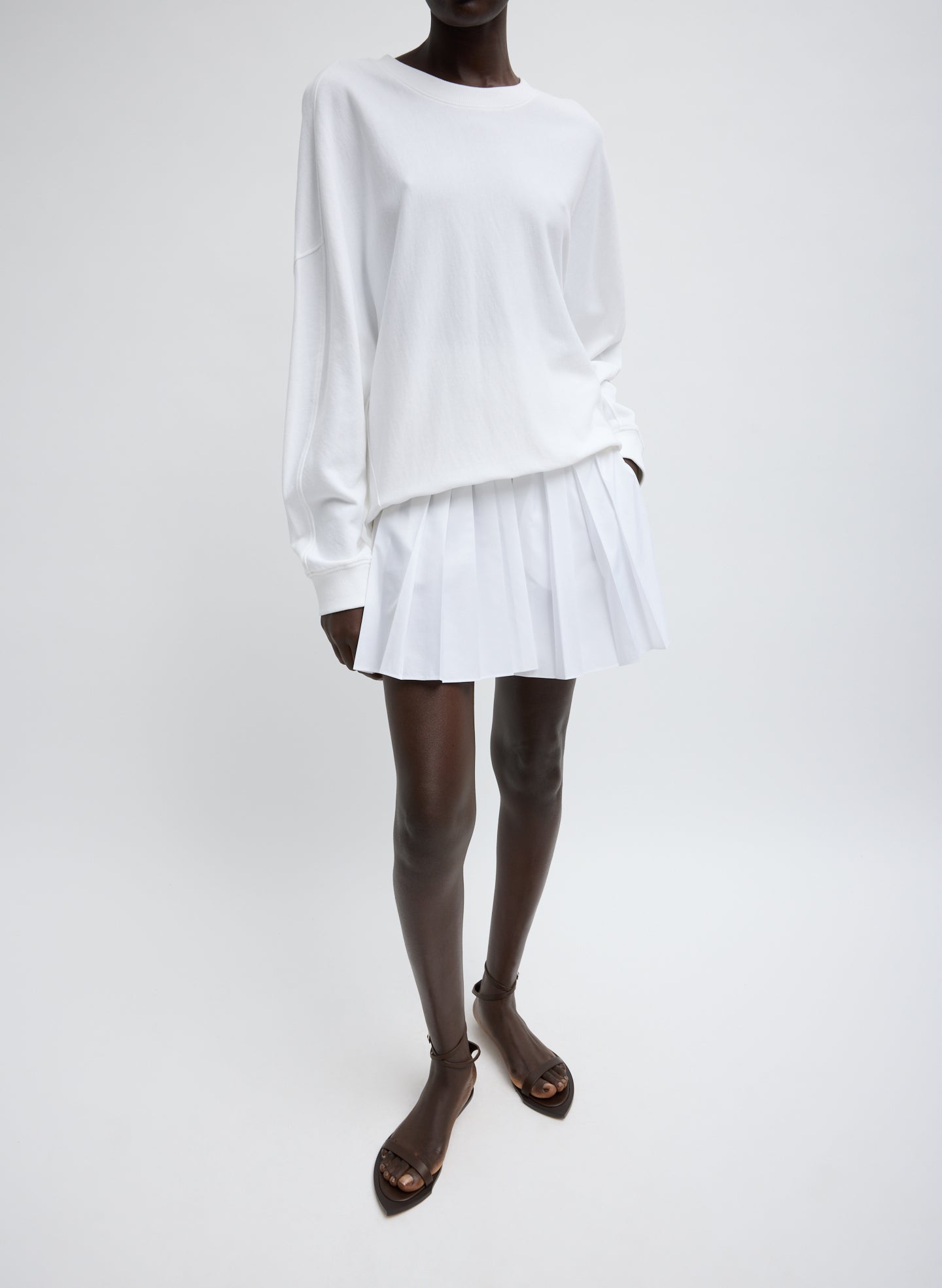 Tibi Summer Nylon Pull On Mini Skirt