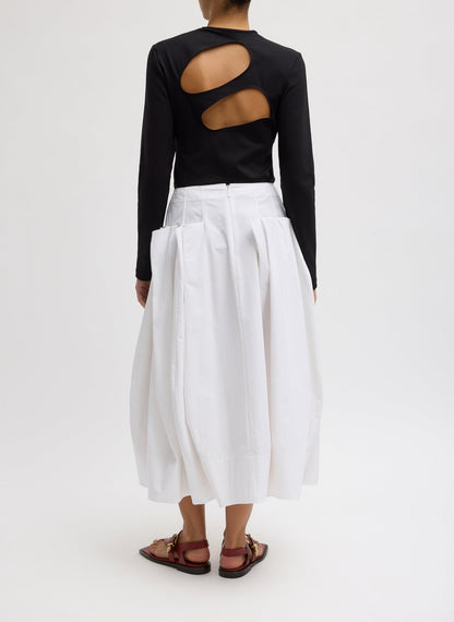 Tibi Compact Eco Poplin Pinched Pleat Full Skirt