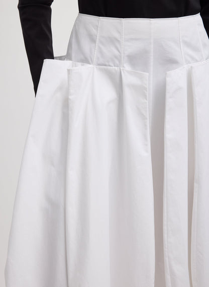 Tibi Compact Eco Poplin Pinched Pleat Full Skirt
