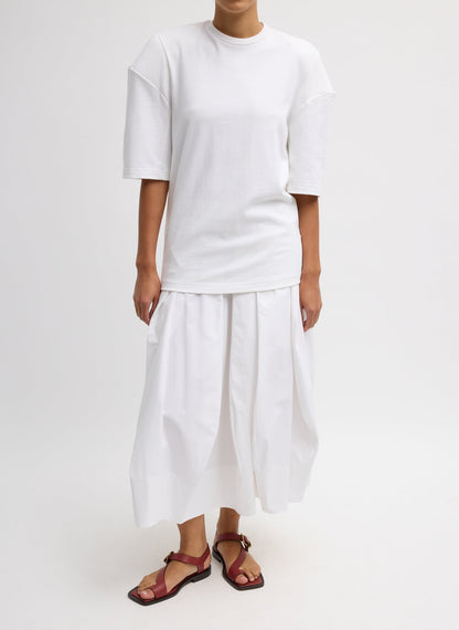 Tibi Compact Eco Poplin Pinched Pleat Full Skirt