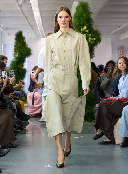 Tibi Luxe Spring Twill Tucked Pleat Skirt