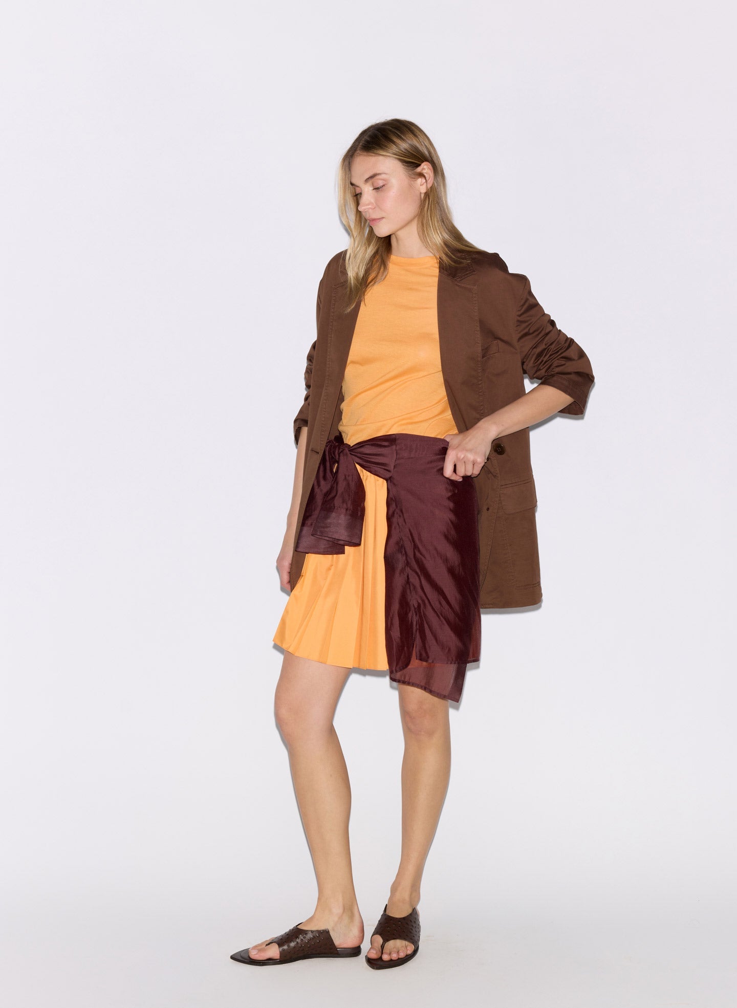 Tibi Summer Nylon Pull On Mini Skirt