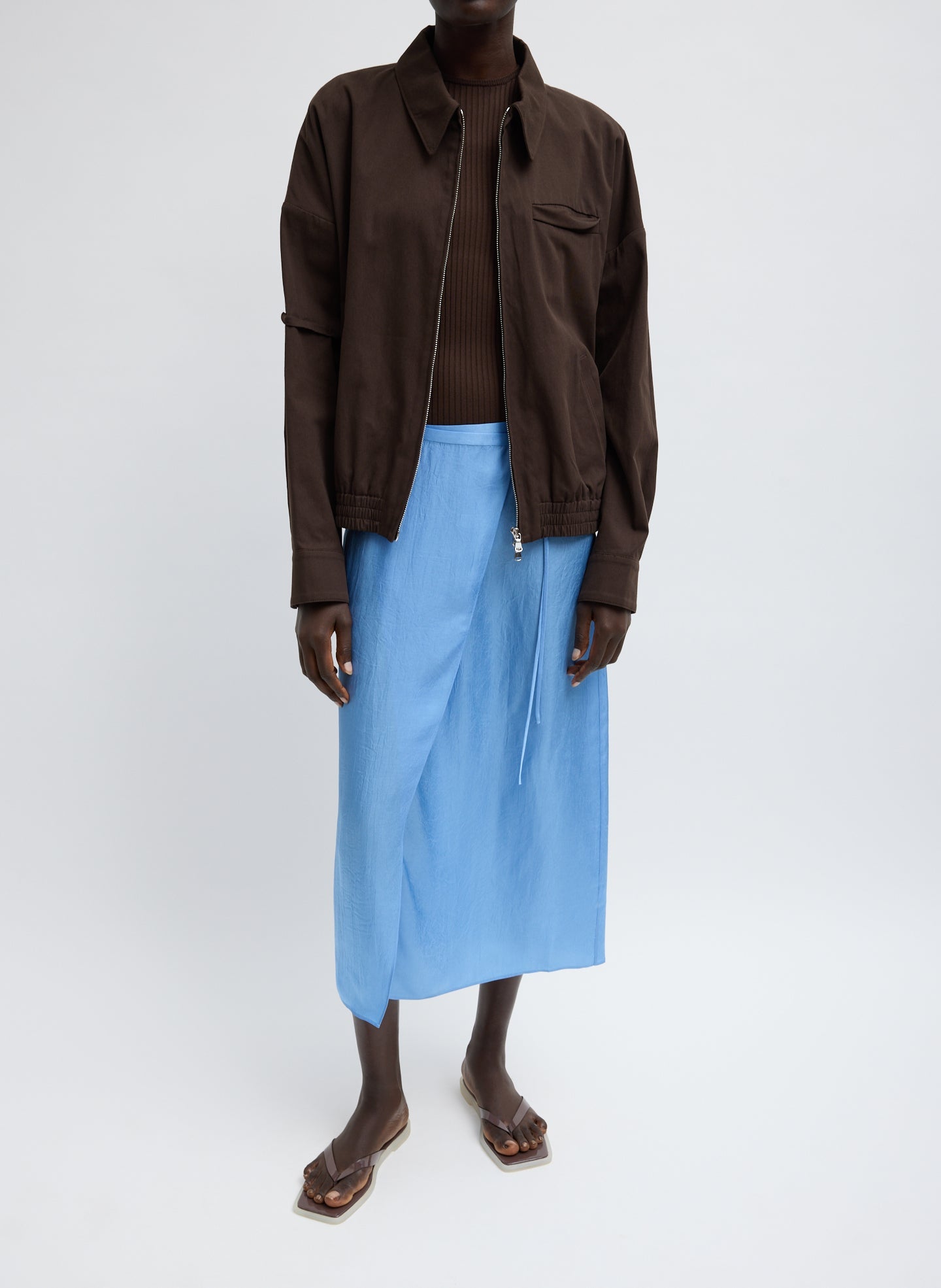 Tibi Summer Slip Wrap Skirt