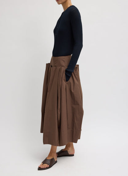 Tibi Compact Eco Poplin Pinched Pleat Full Skirt