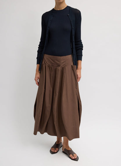 Tibi Compact Eco Poplin Pinched Pleat Full Skirt