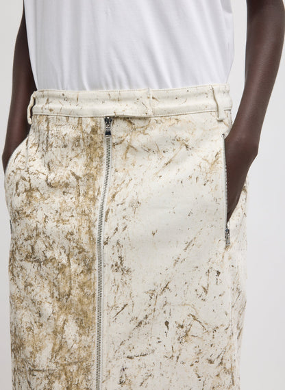 Tibi Calcimin Denim Midi Trouser Zip Skirt