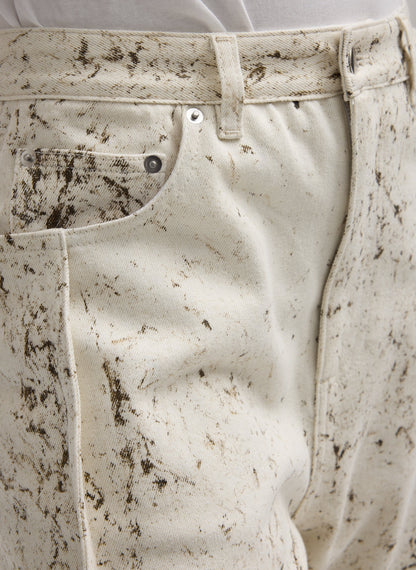 Tibi Calcimin Denim Midi Trouser Zip Skirt