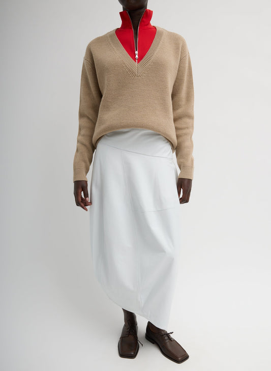 Tibi Leather Asymmetrical Balloon Skirt