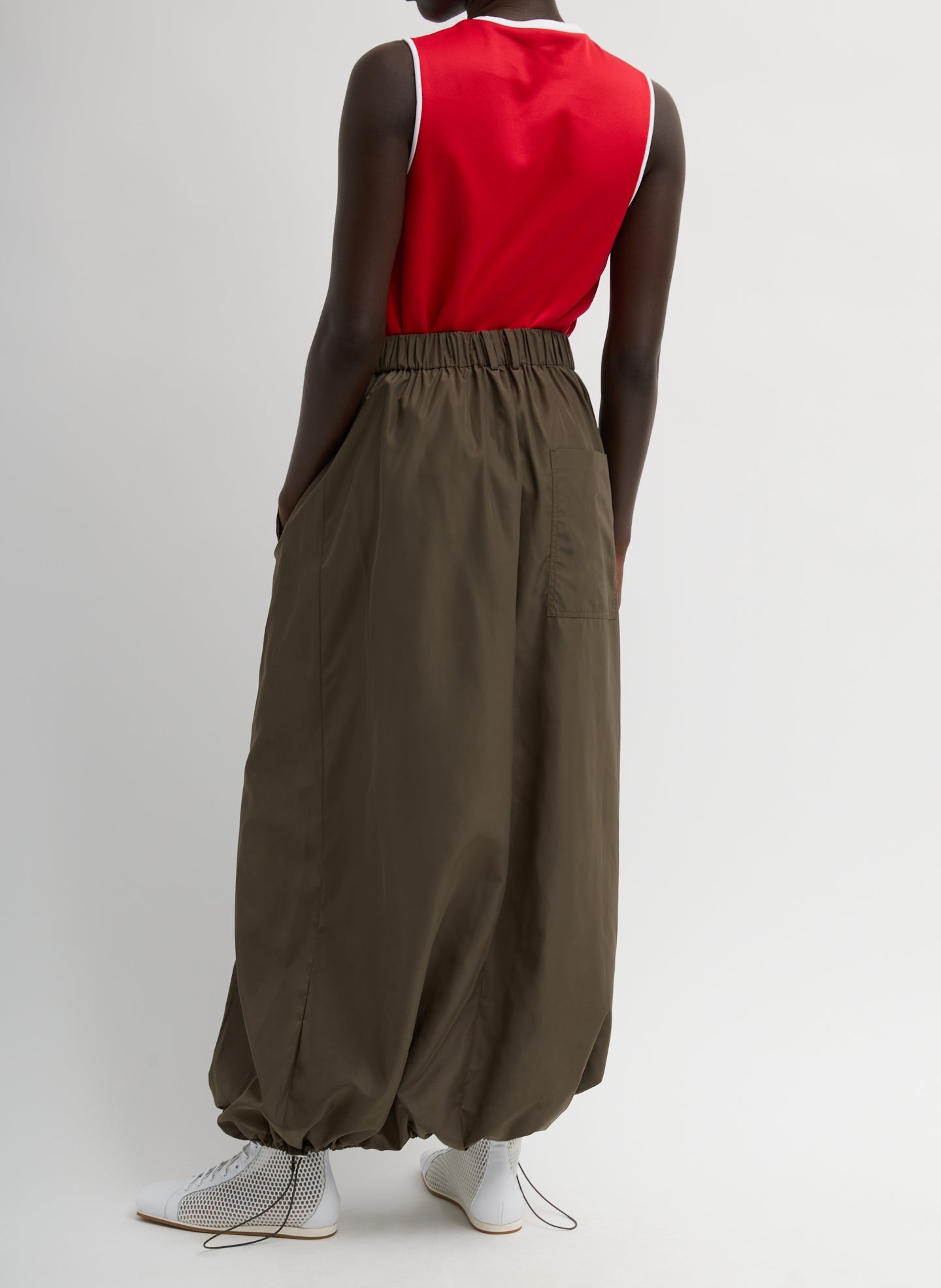 Tibi Italian Sporty Nylon Maxi Anorak Skirt