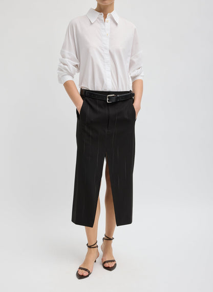 Tibi Viscose Suiting Midi Trouser Skirt