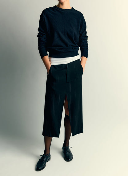 Tibi Viscose Suiting Midi Trouser Skirt