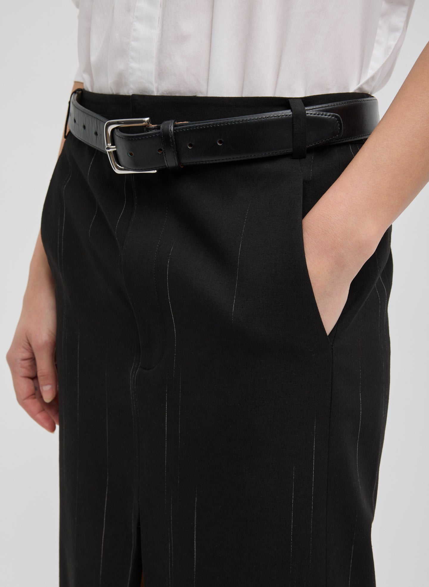Tibi Viscose Suiting Midi Trouser Skirt