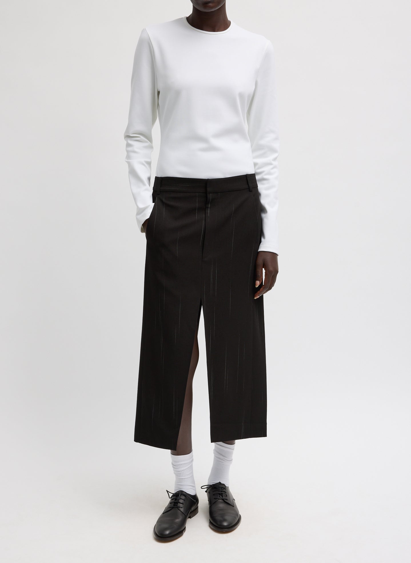 Tibi Viscose Suiting Midi Trouser Skirt