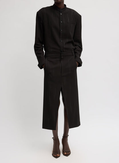 Tibi Viscose Suiting Midi Trouser Skirt
