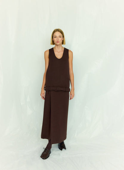 Tibi Bonded Viscose Maxi Wrap Skirt