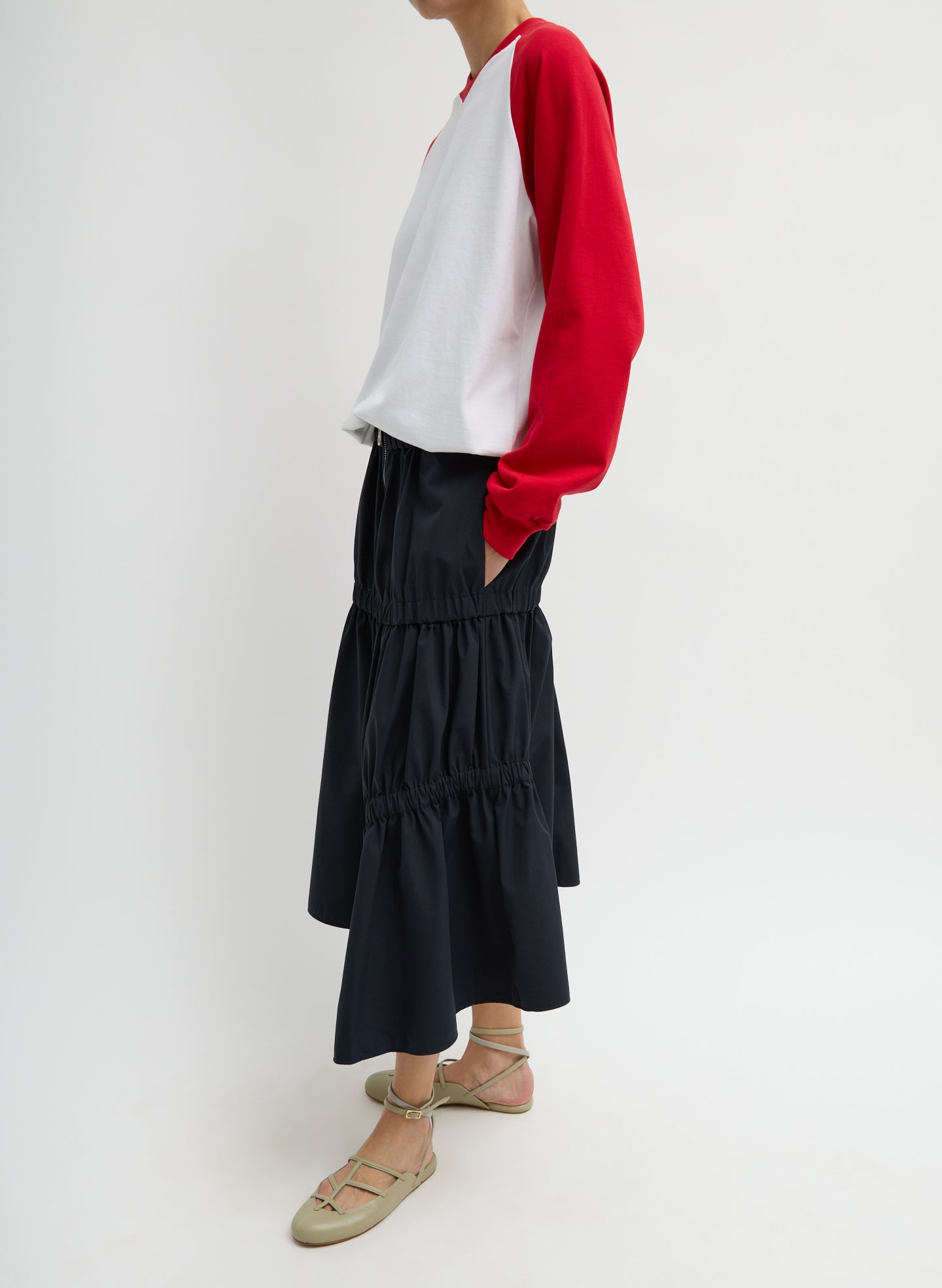 Tibi Tech Suiting Asymmetrical Skirt