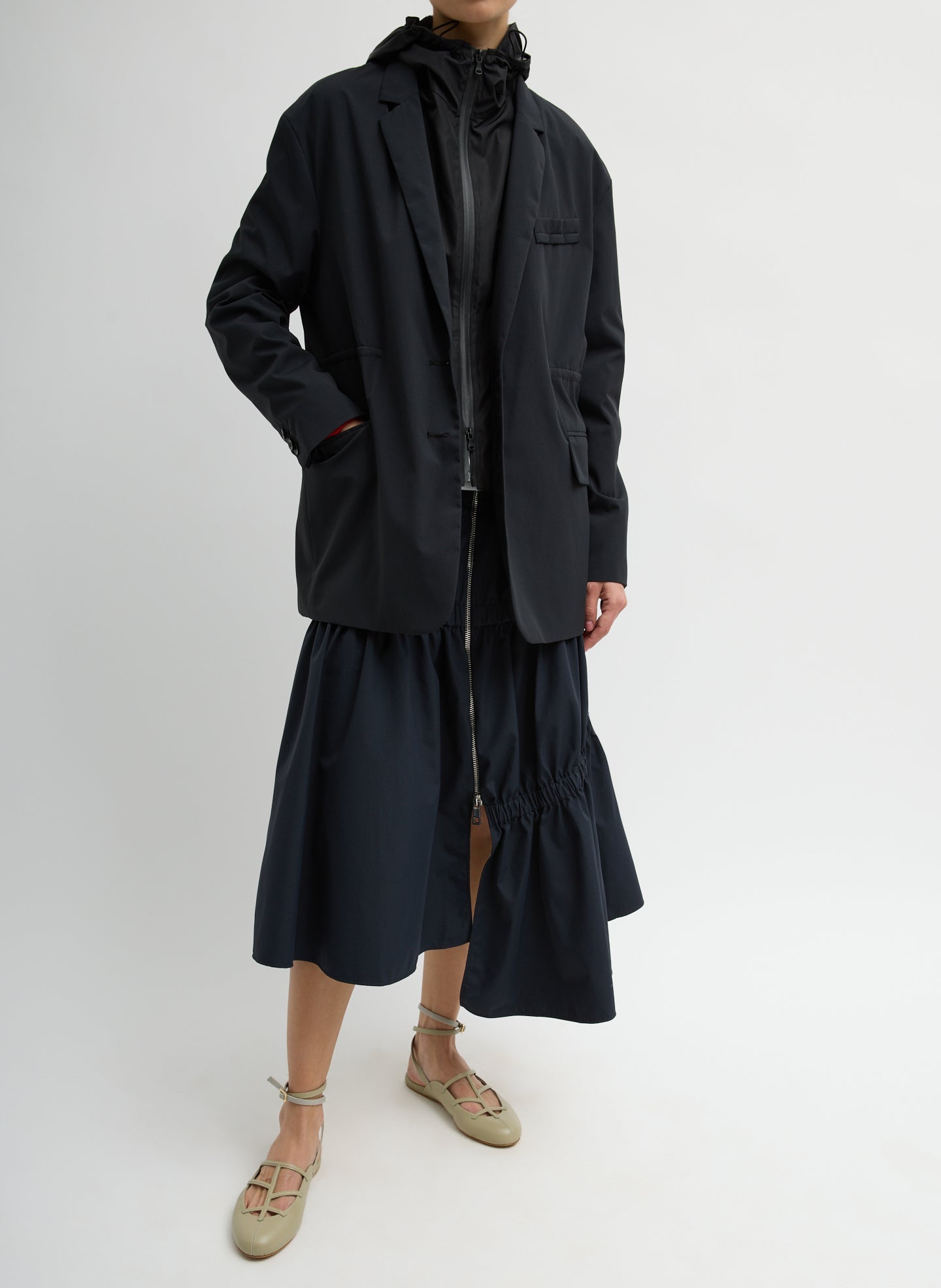 Tibi Tech Suiting Asymmetrical Skirt