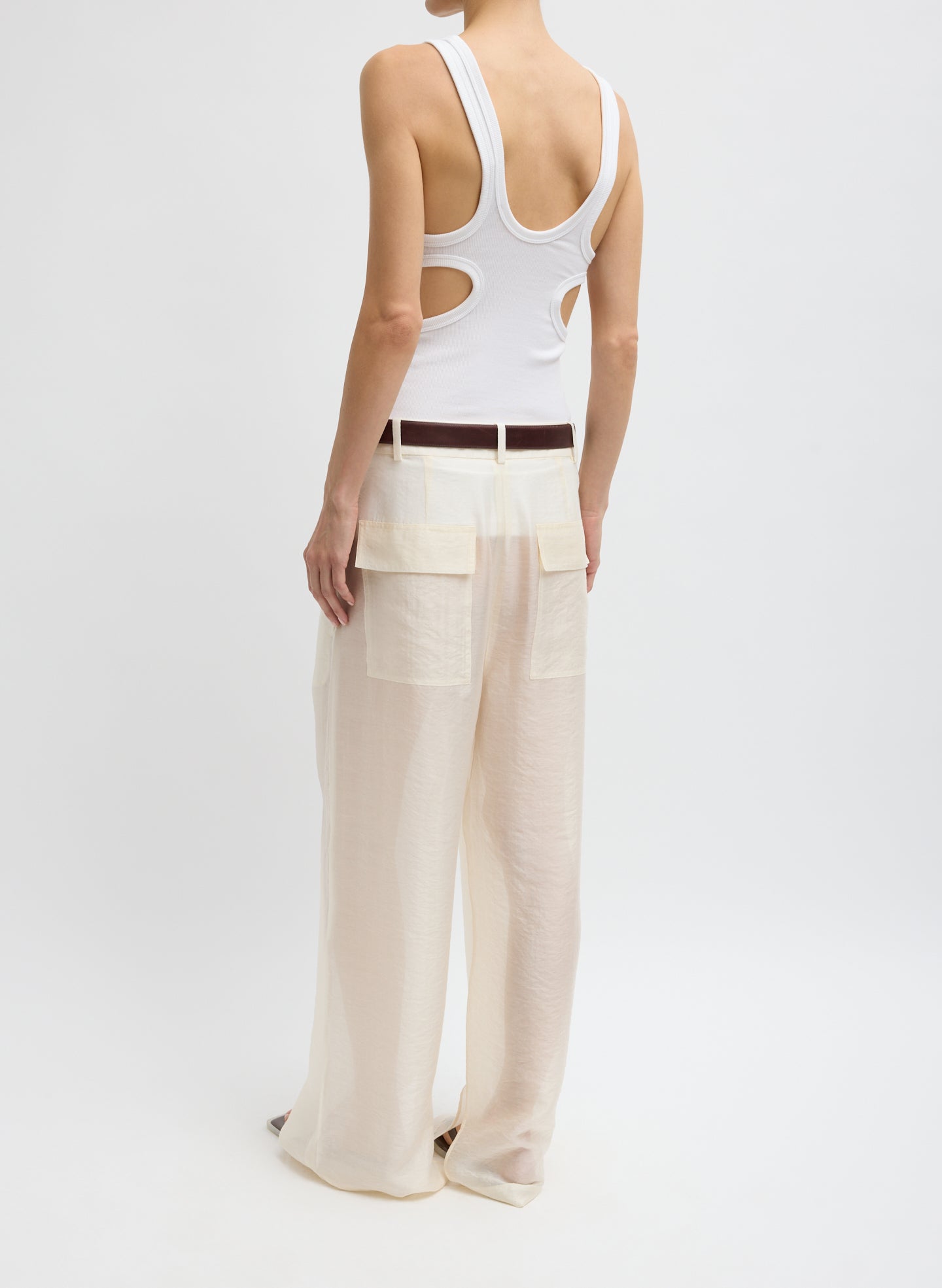 Tibi Summer Voile Stella Pant With Slit Detail