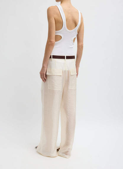 Tibi Summer Voile Stella Pant With Slit Detail