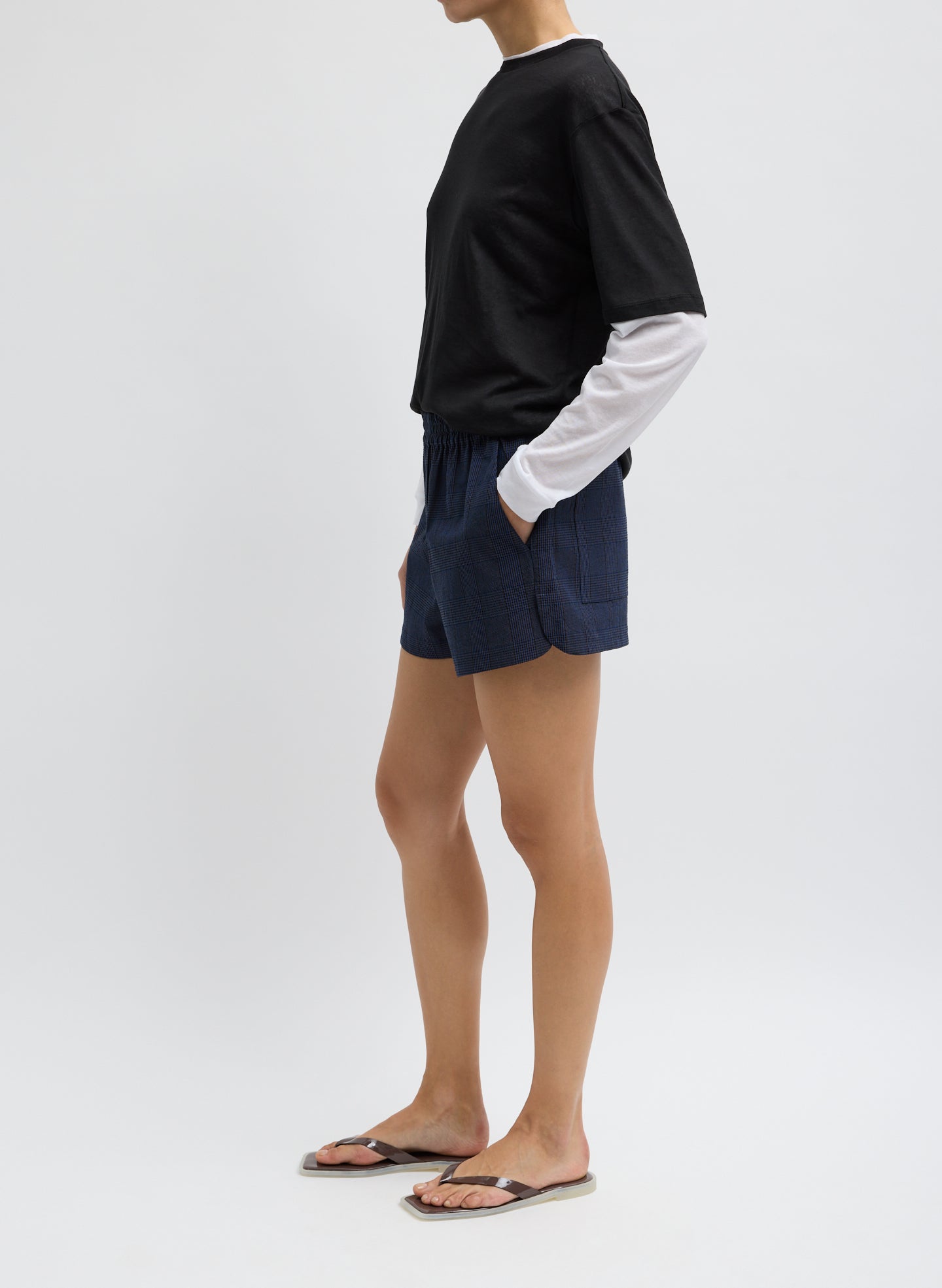 Tibi Menswear Crepon Pull On Shorts