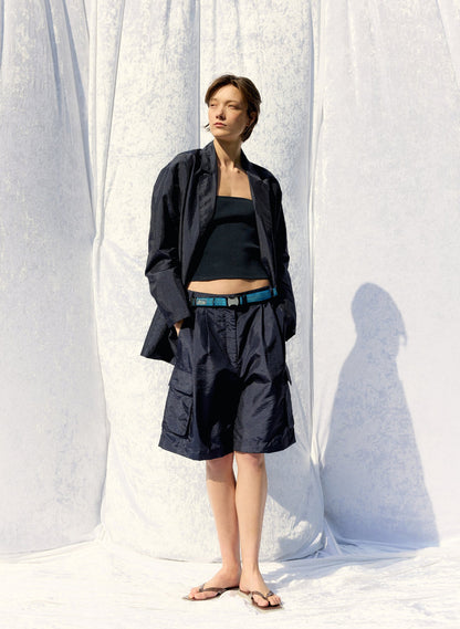 Tibi Crispy Nylon Stella Short