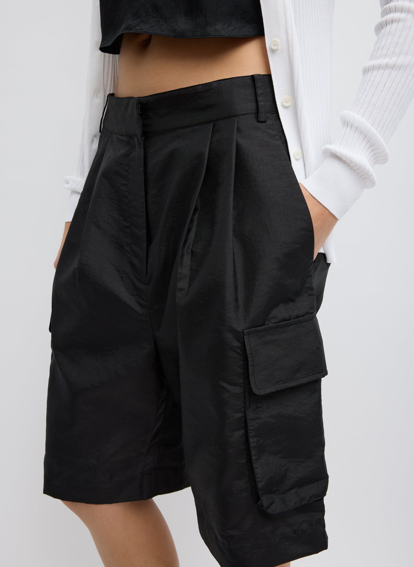 Tibi Crispy Nylon Stella Short