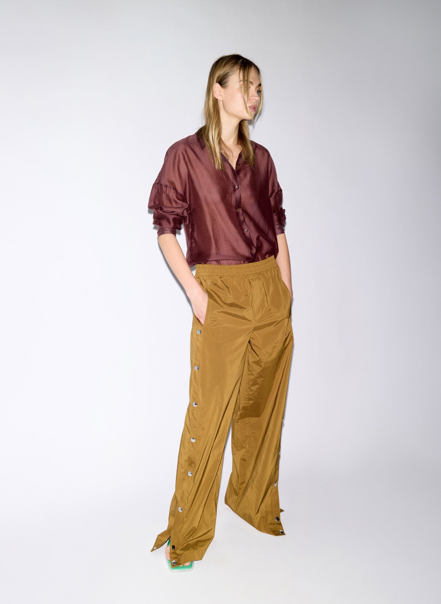 Tibi Nylon Snap Jogger