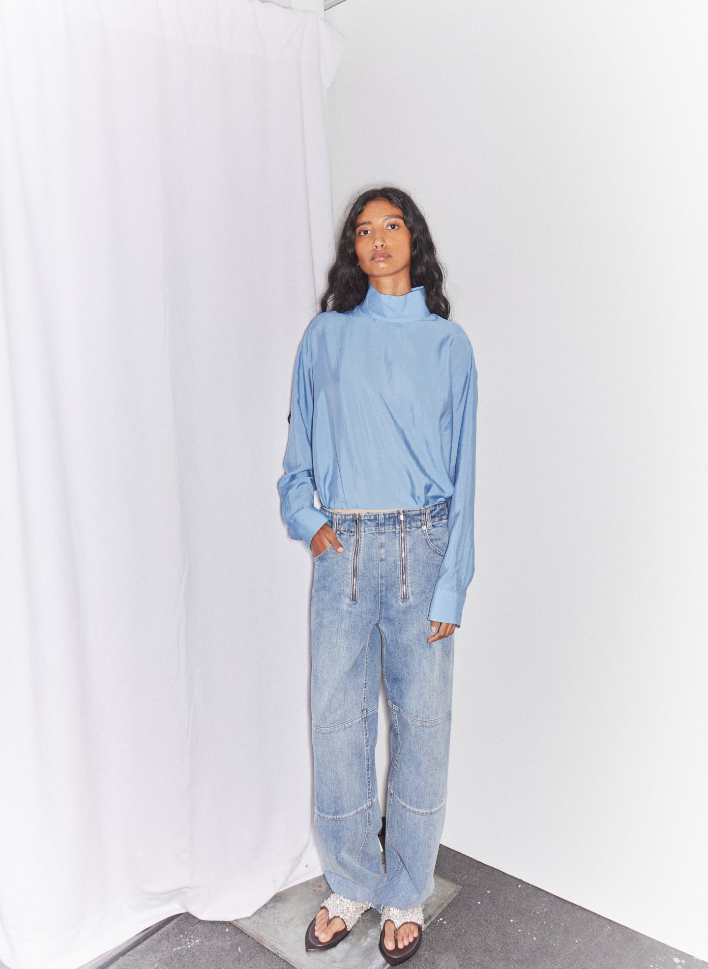 Tibi Classic Wash Denim Fischer Jean