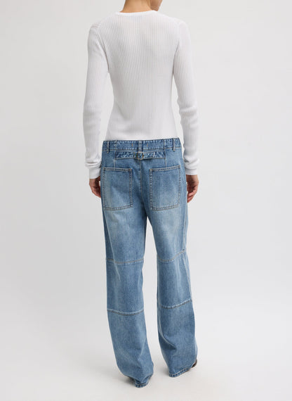 Tibi Classic Wash Denim Fischer Jean
