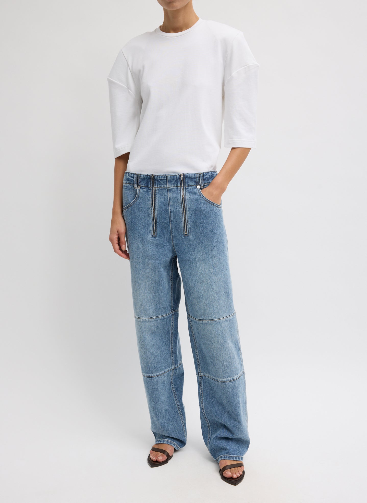 Tibi Classic Wash Denim Fischer Jean