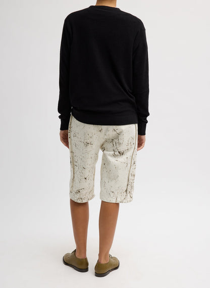 Tibi Calcimin Denim Tuck Jean Shorts