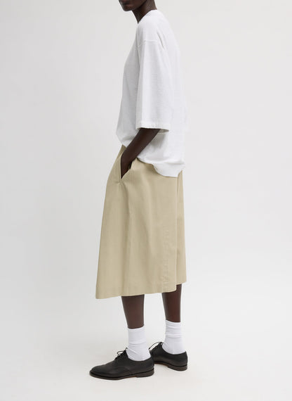 Tibi Luxe Spring Twill Tucked Pleated Wide Leg Short