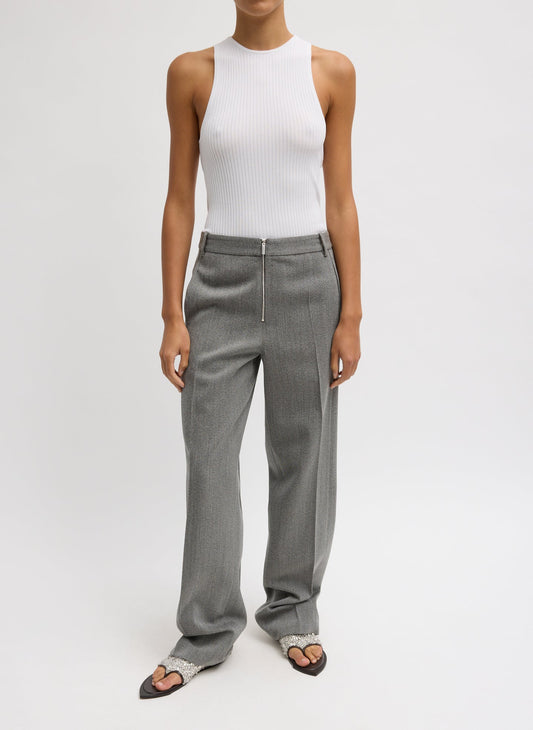 Tibi Structured Wool Zip Front Trouser