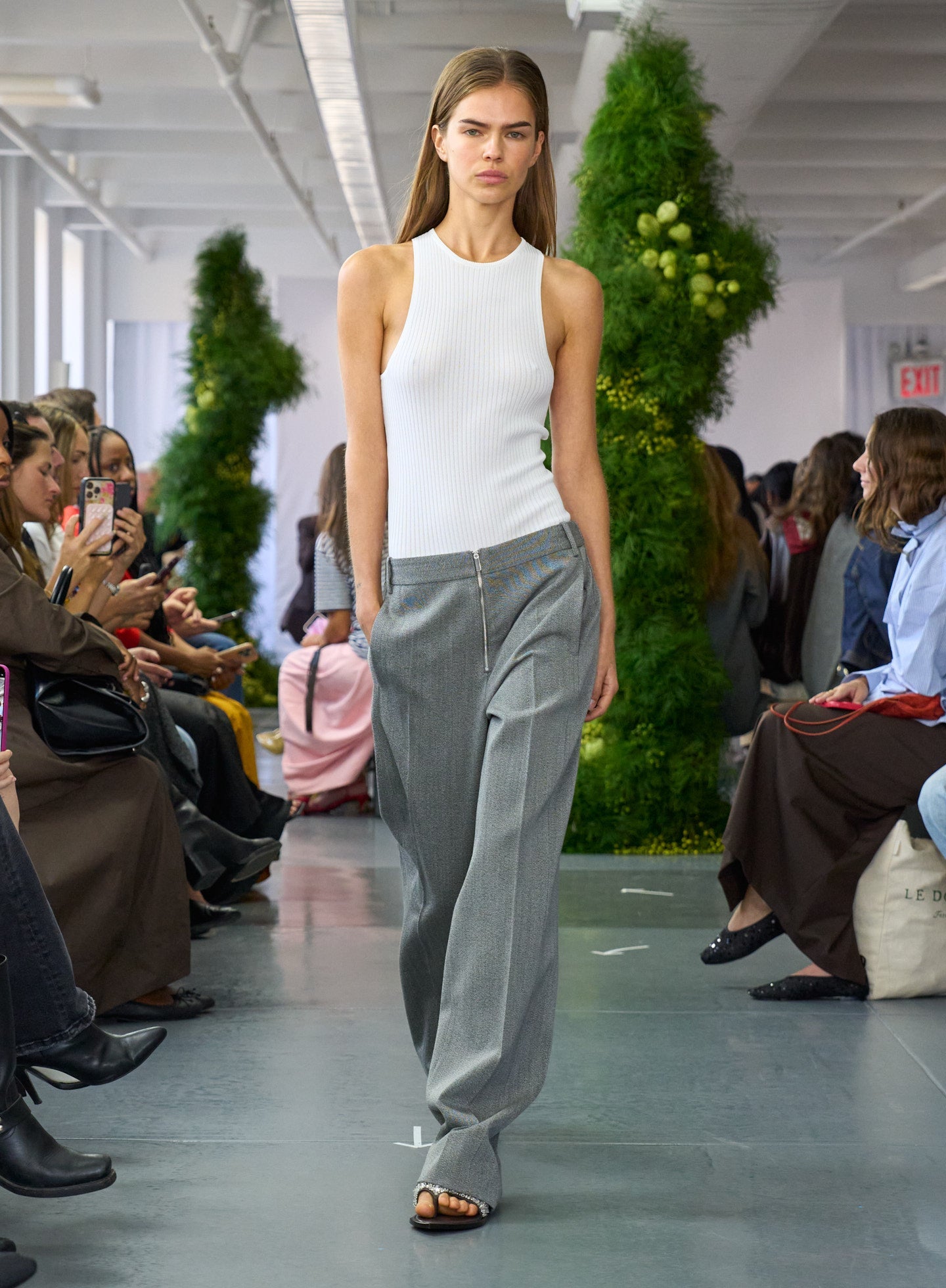 Tibi Structured Wool Zip Front Trouser