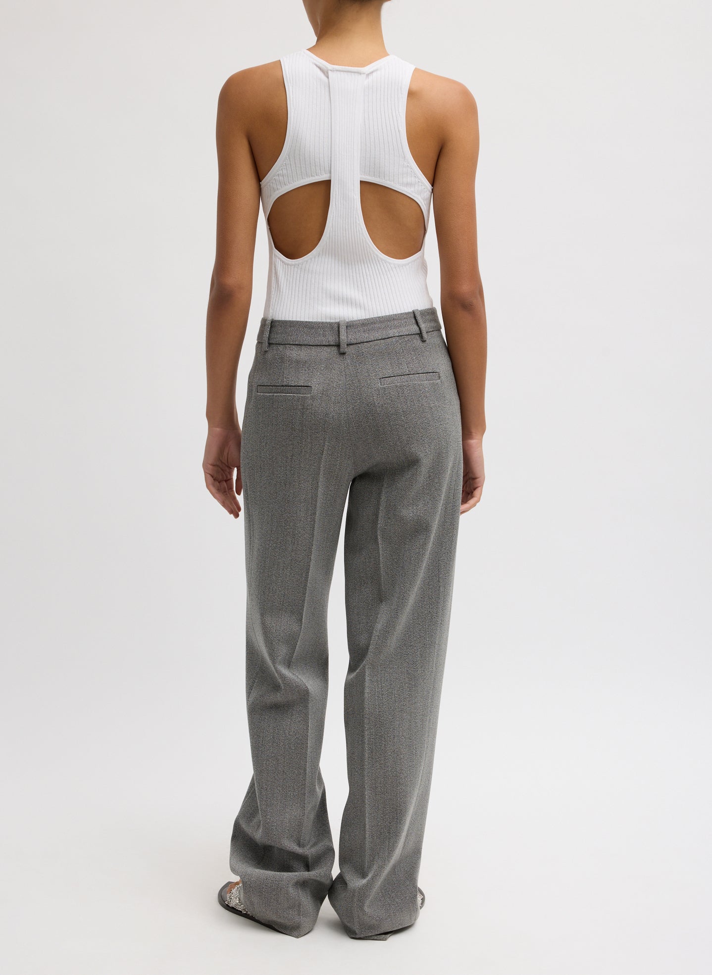 Tibi Structured Wool Zip Front Trouser