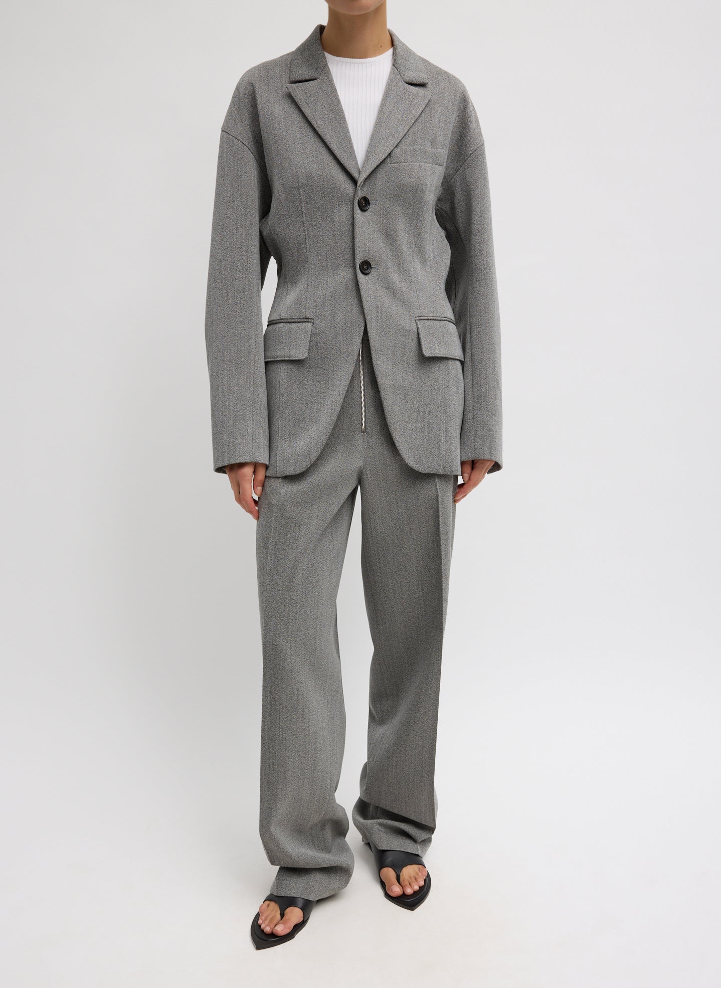 Tibi Structured Wool Zip Front Trouser