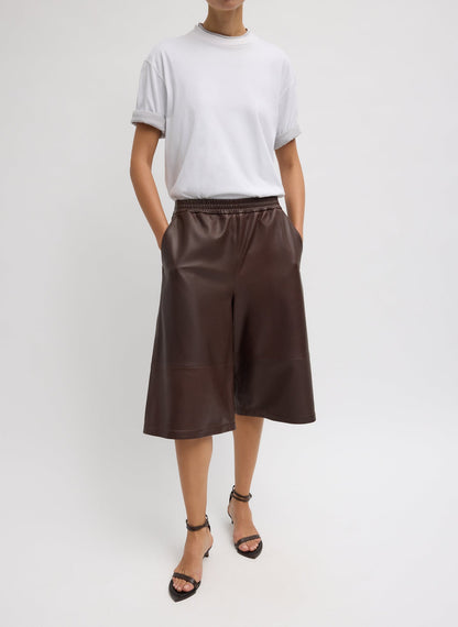 Tibi Leather Relaxed Long Short