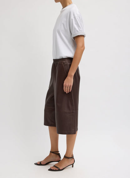 Tibi Leather Relaxed Long Short
