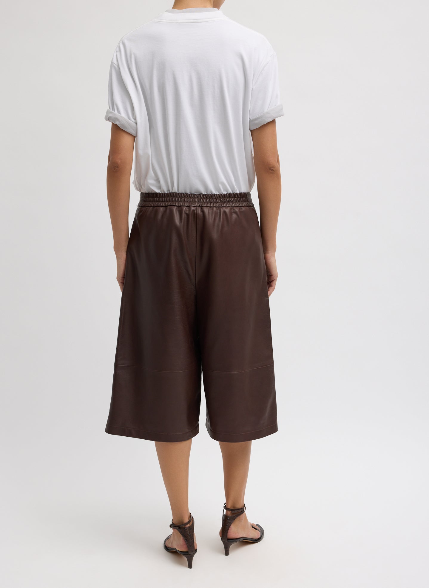 Tibi Leather Relaxed Long Short