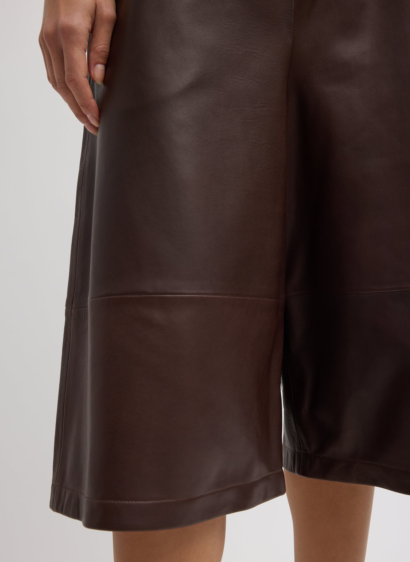 Tibi Leather Relaxed Long Short