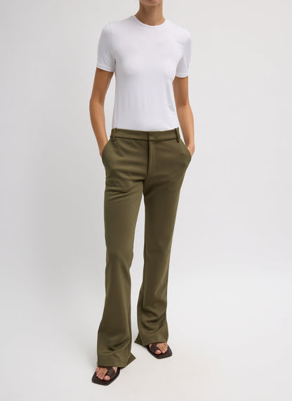 Tibi Spring Bonded Twill Elfie Trousers With Slits